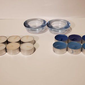 Tealight gift set includes candles and holders.